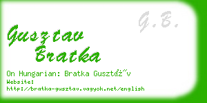 gusztav bratka business card